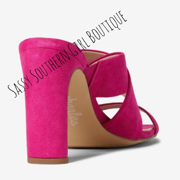 🆕⭐Charles David magenta pink sueded mule heels - Picture 7 of 15